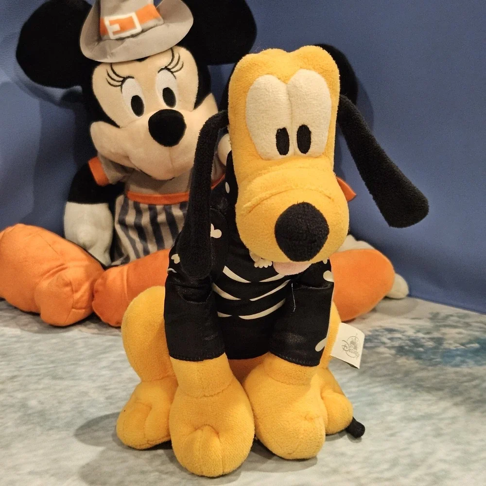 Disney Halloween Plush Lot Mickey Vampire Pluto In Costume Minnie Witch Baby